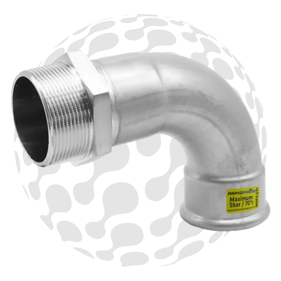 RapidPress Gas Male BSP Bend 90°